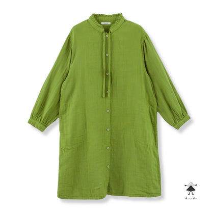 ダブルガーゼ前リボンワンピース