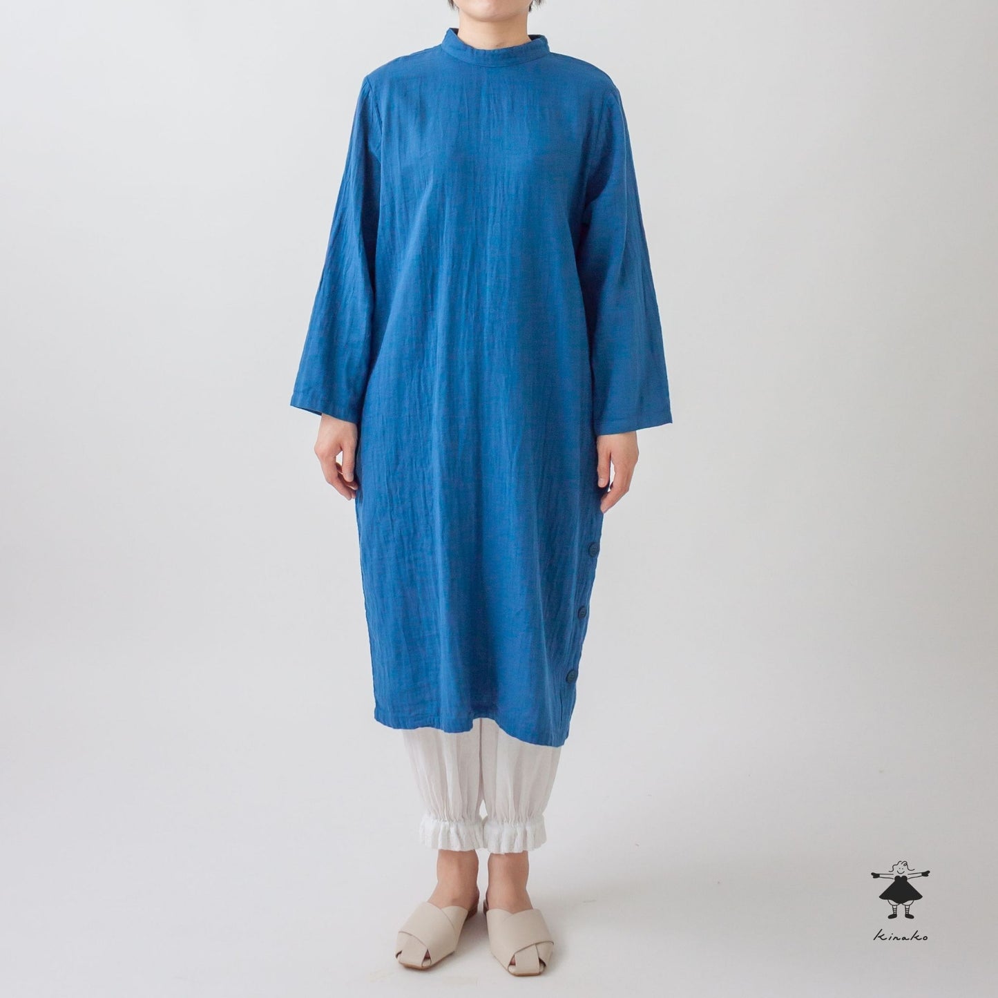 ダブルガーゼサイドスリットワンピース