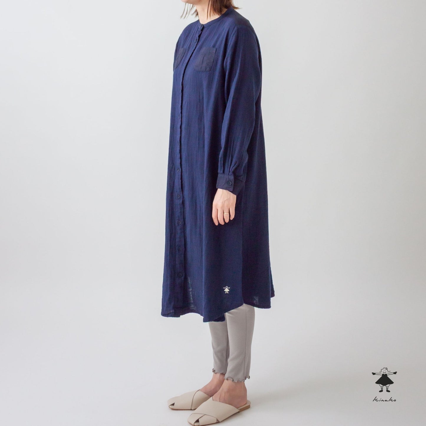 ダブルガーゼシャツワンピース