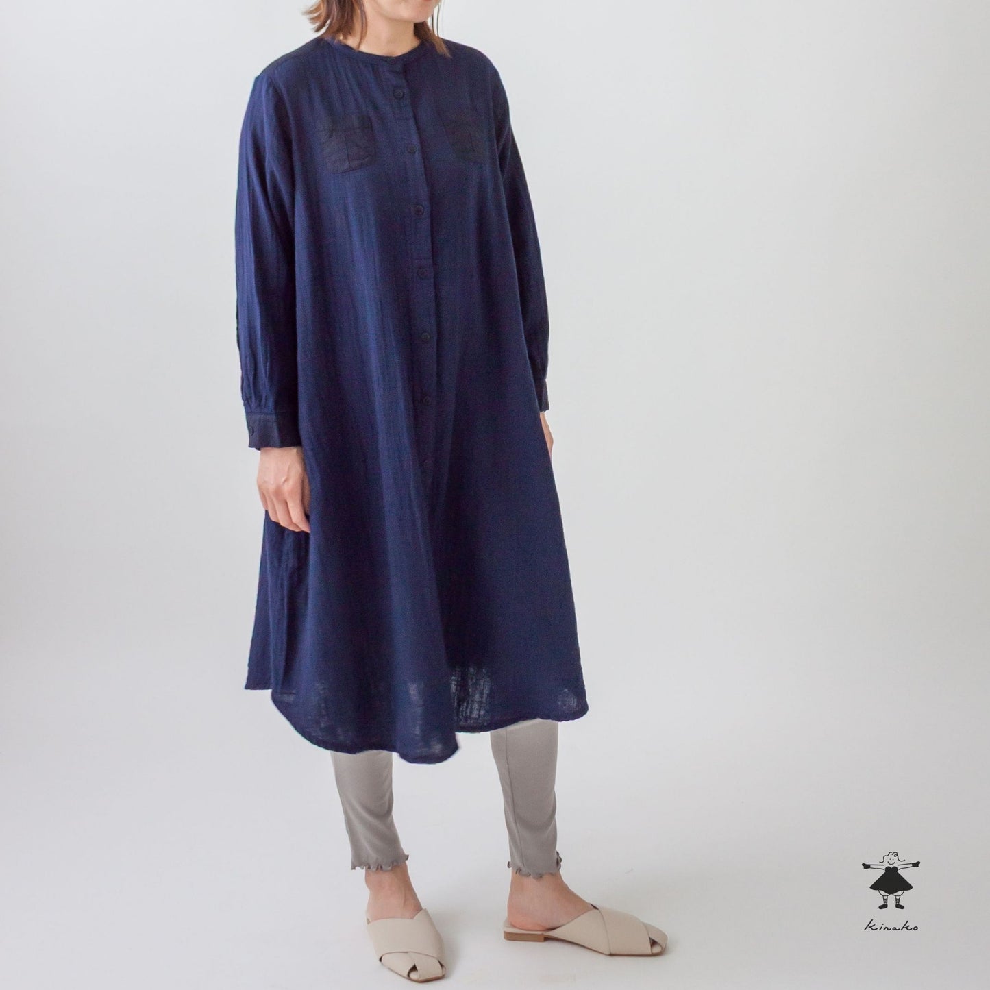 ダブルガーゼシャツワンピース