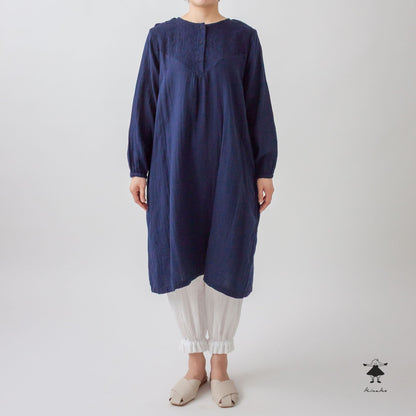 ダブルガーゼ胸切替ワンピース