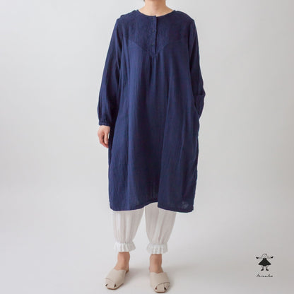 ダブルガーゼ胸切替ワンピース