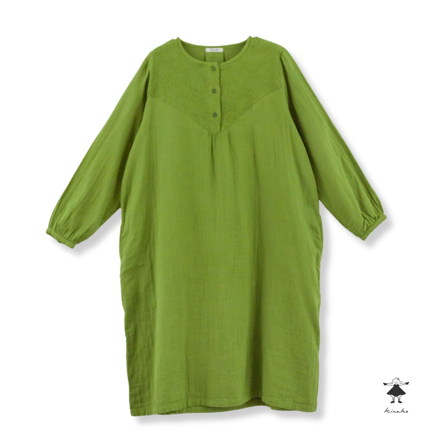 ダブルガーゼ胸切替ワンピース