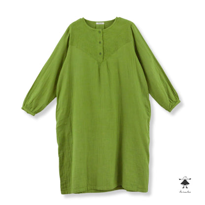 ダブルガーゼ胸切替ワンピース