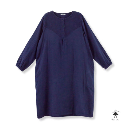 ダブルガーゼ胸切替ワンピース