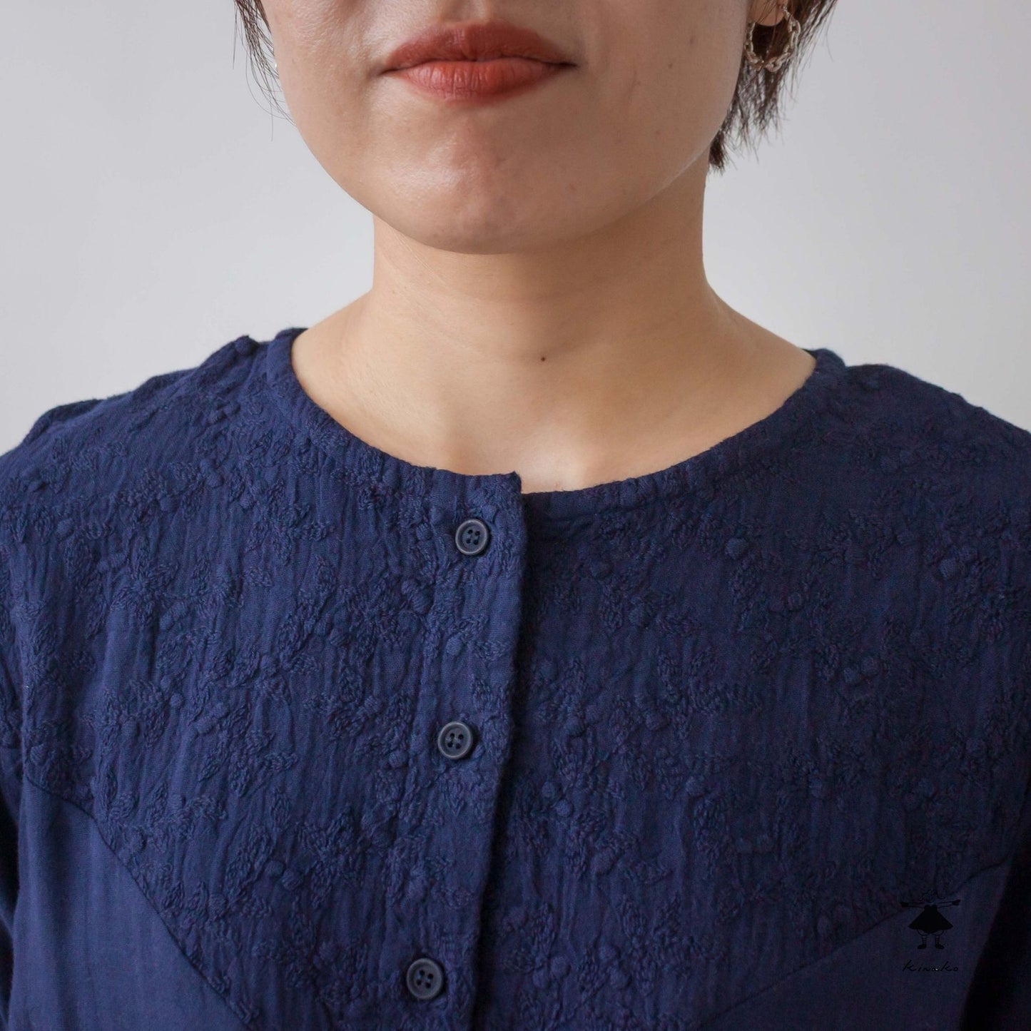 ダブルガーゼ胸切替ワンピース