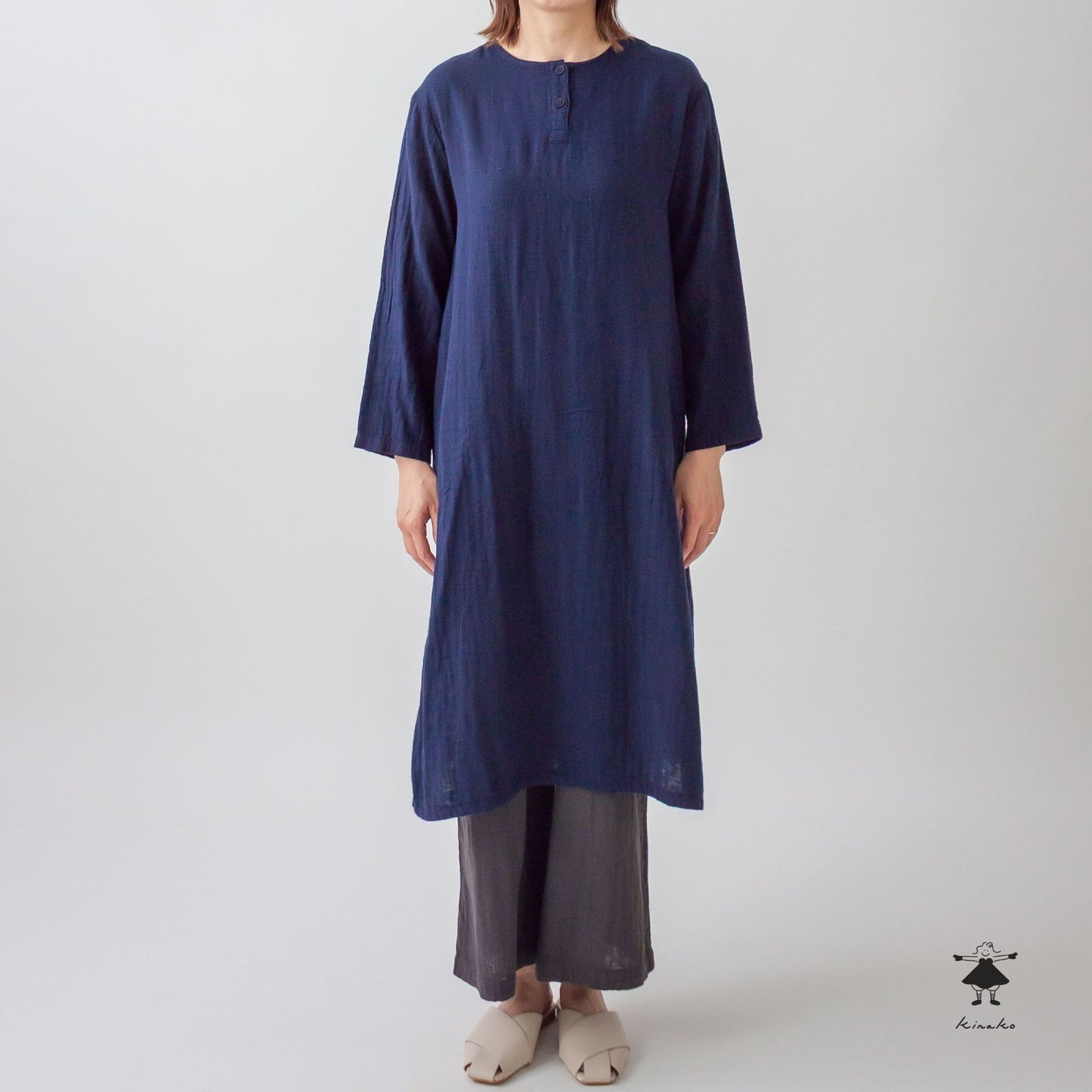 ダブルガーゼ後タックワンピース