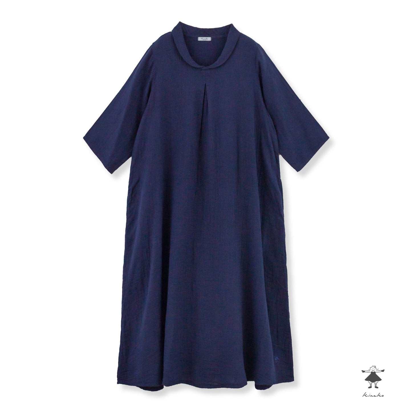 ダブルガーゼ ミニショールカラー ワンピース