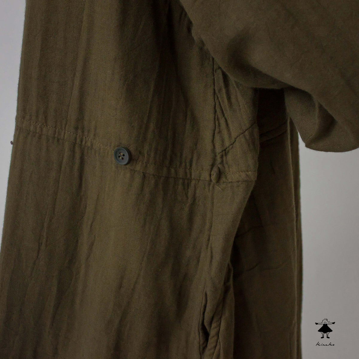 ダブルガーゼ スタンドカラーワンピース