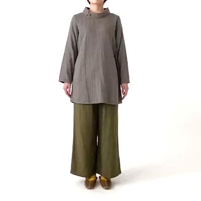 トリプルガーゼロールカラーチュニック