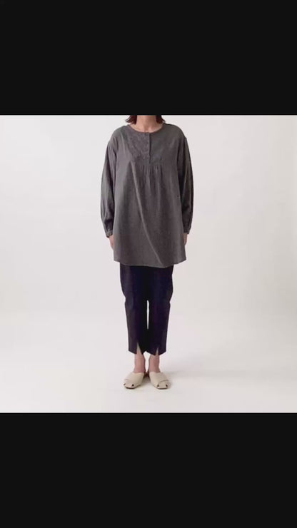 ダブルガーゼ胸切替チュニック