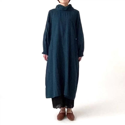 ダブルガーゼハイネックワンピース