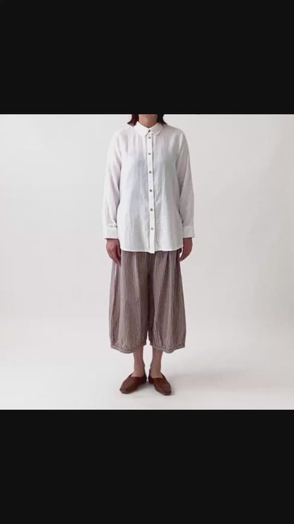 ダブルガーゼ丸衿シャツ